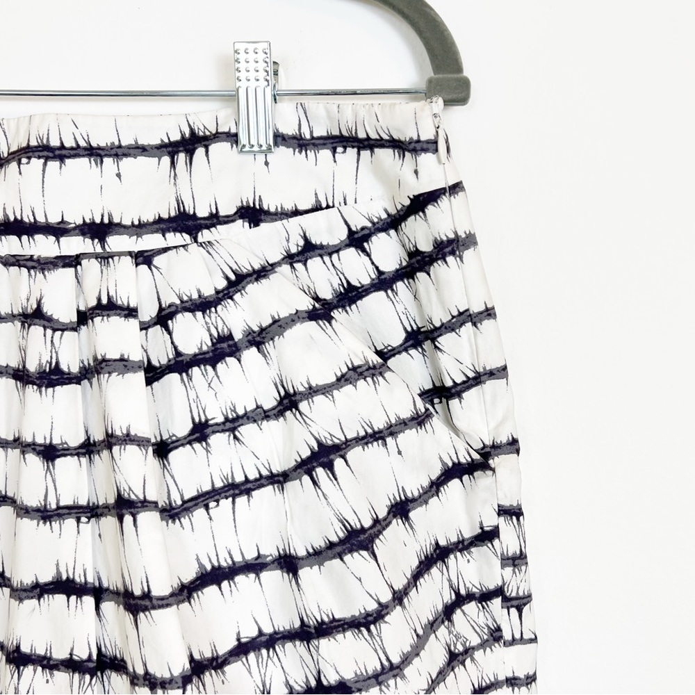 Diane Von Furstenberg Jan Cotton Poplin Skirt Stripes Mini White Multicolor 10 - Picture 4 of 5